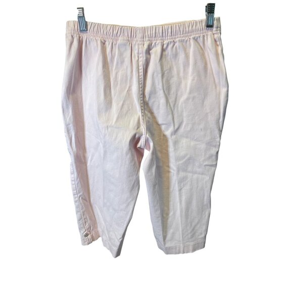 Croft and Barrow Light Pink Pull On Elastic Waist Flat Front Cropped Pants Sz 4P - Picture 2 of 8